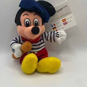 Disney Mickey Mouse French Mickey Mini Bean‎ Bag Plush – NWT
